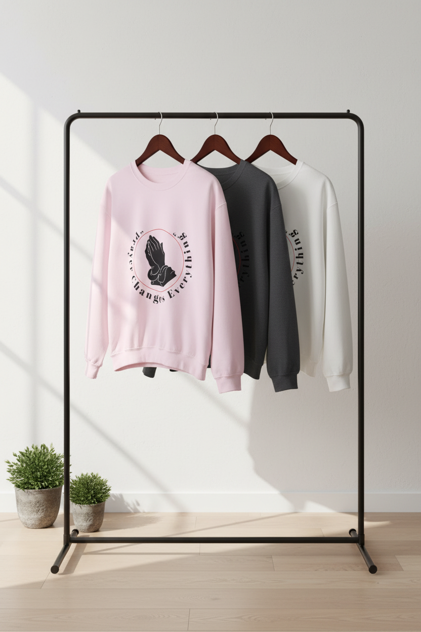 Sweatshirts on Clothing Rack