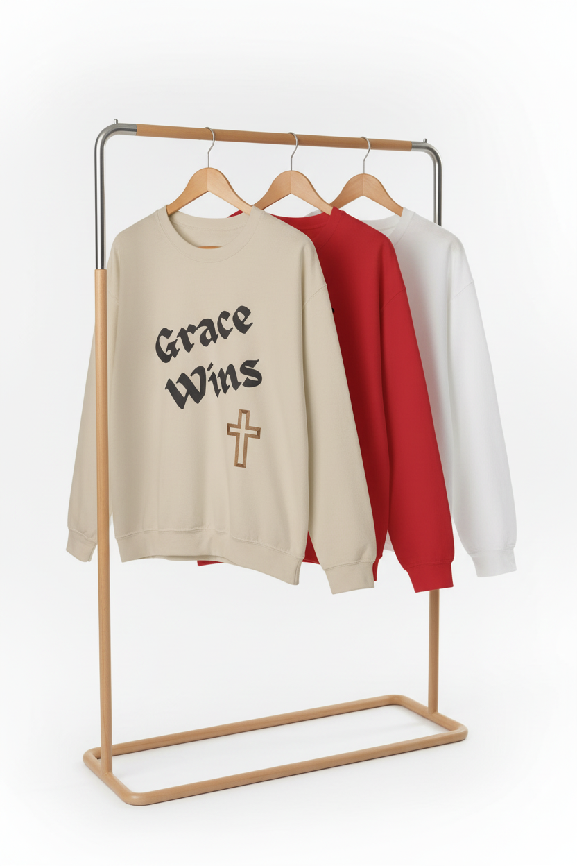 Sweatshirts on Clothing Rack