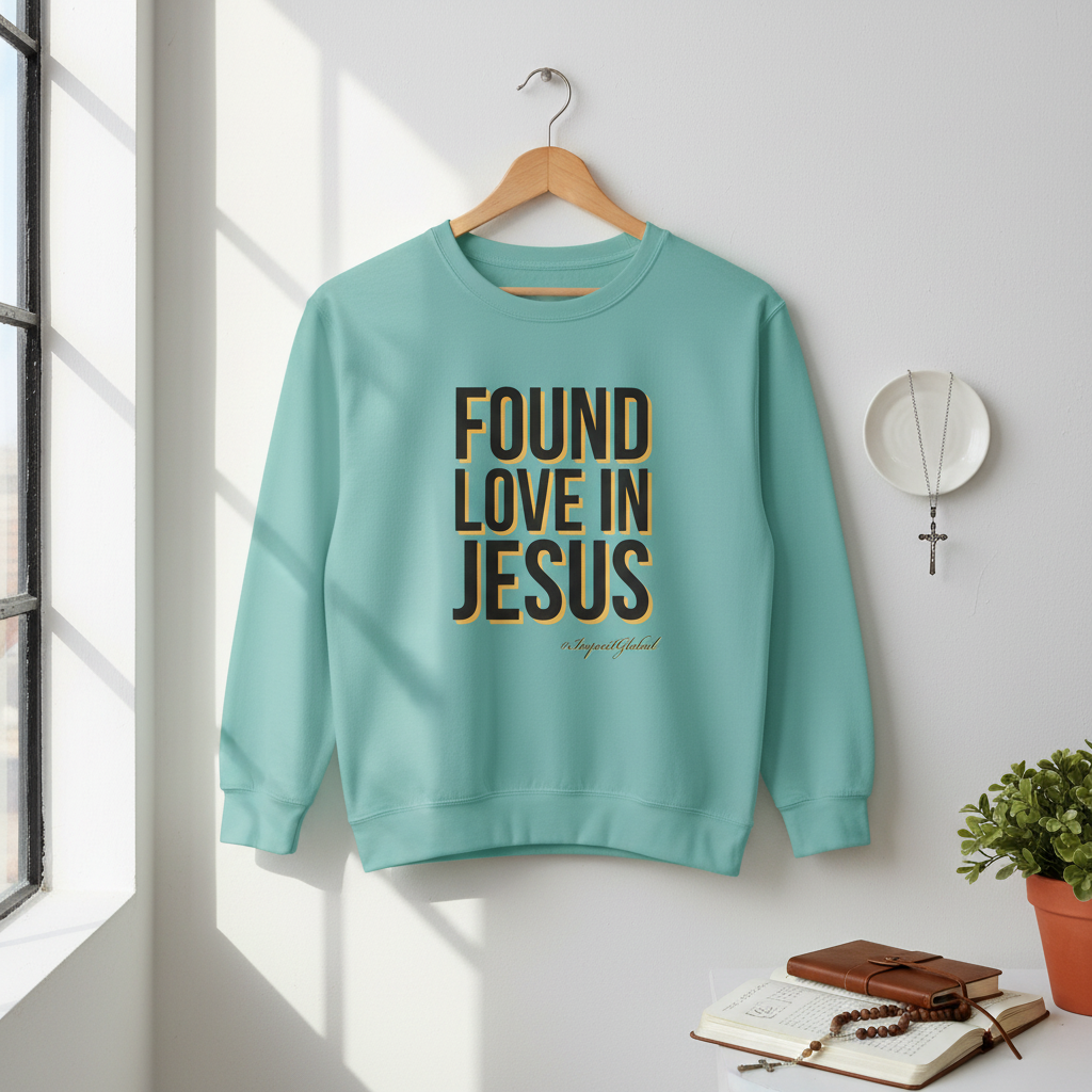 Teal Found Love in Jesus Sweatshirt