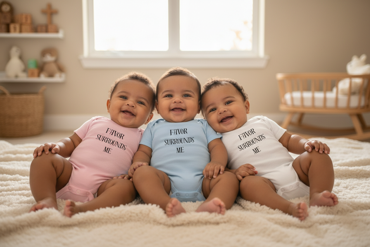 Three Babies Side by Side