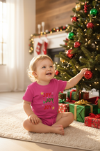 Toddler wearing Bright Pink Joy Joy Joy T-Shirt