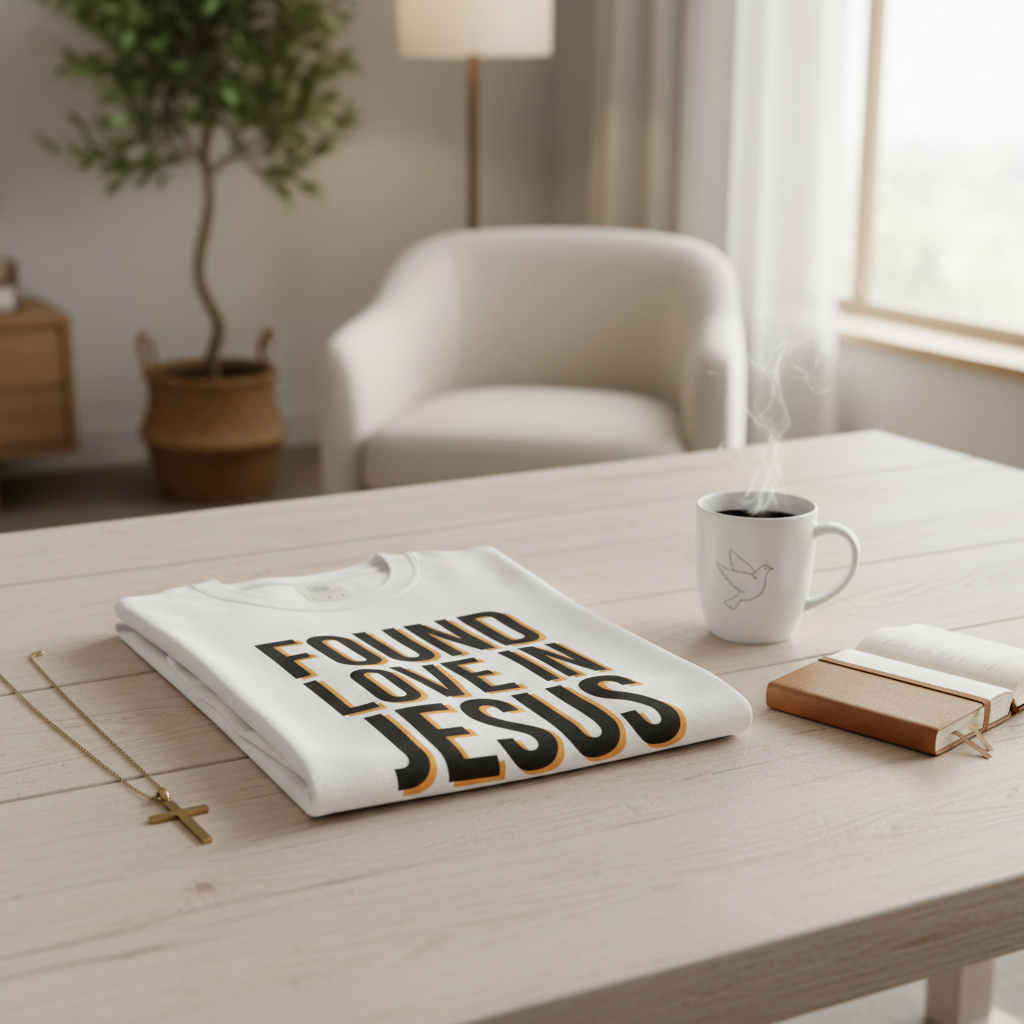 White Found Love in Jesus Tee