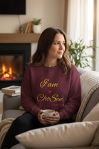 Woman in Maroon Sweatshirt