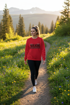 Woman in Red Sweatshirt