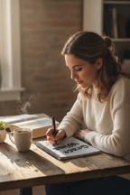 Woman Writing in Journal